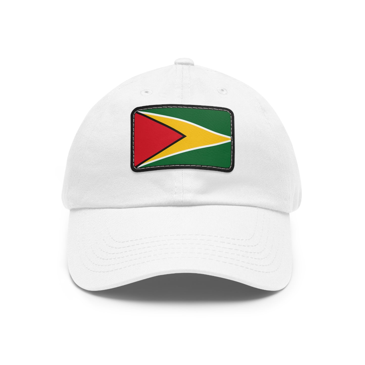 Guyana Flag Dad Hat, Stylish and Comfortable Guyanese Pride Cap with Leather Patch (Rectangle) Printed Design