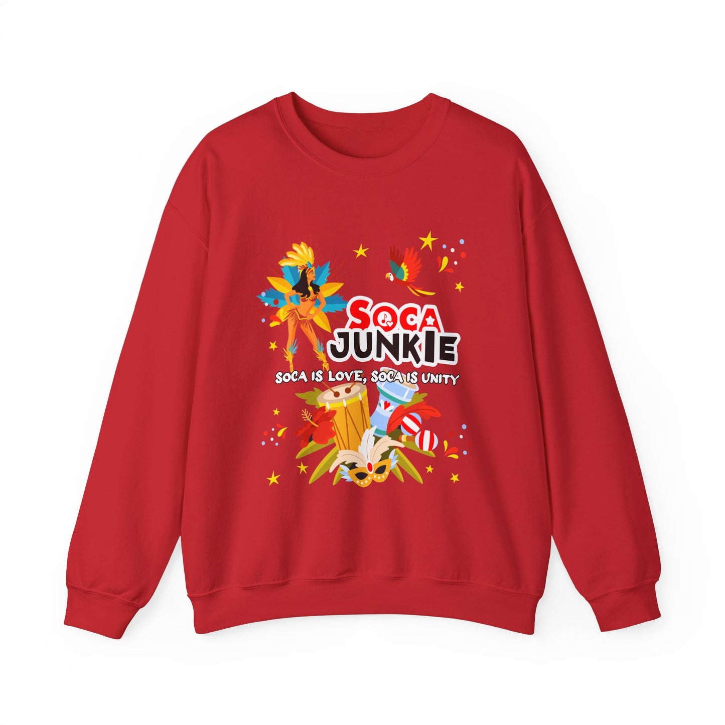 Exclusive Soca Junkie Sweatshirt | Soca is Love, Soca is Unity | Premium Graphic Apparel | Trendy Graphic Sweater | Perfect Gift for Holiday