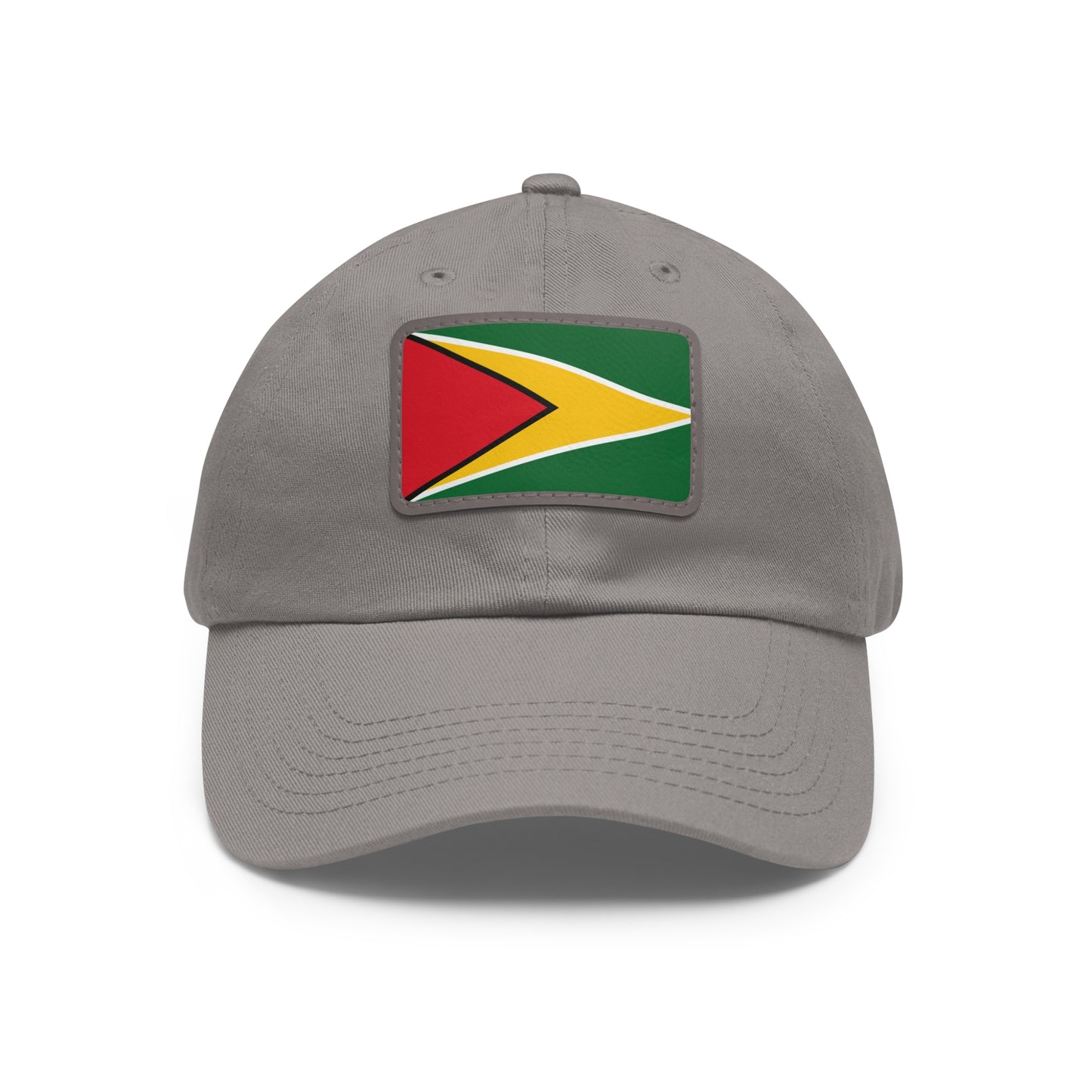 Guyana Flag Dad Hat, Stylish and Comfortable Guyanese Pride Cap with Leather Patch (Rectangle) Printed Design