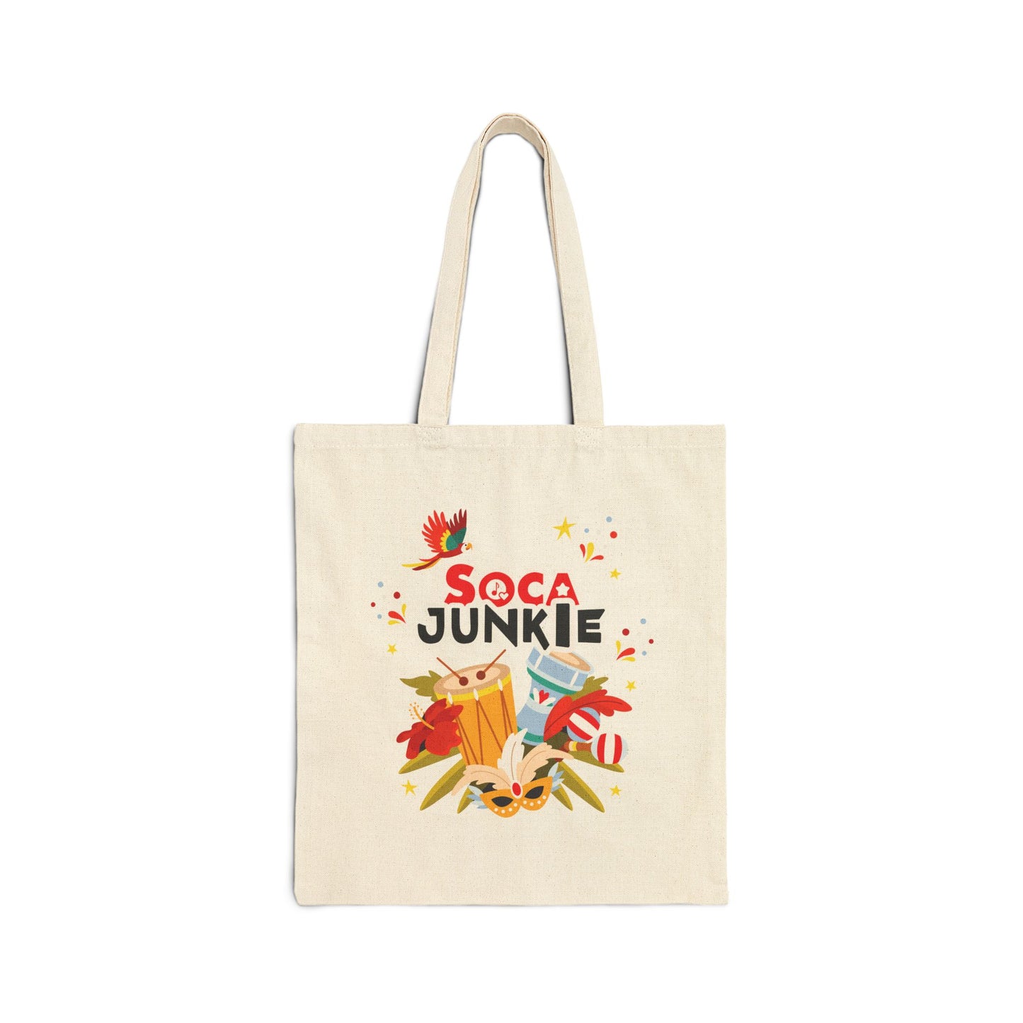 Soca Junkie Paradise Cotton Canvas Tote Bag | Stylish Durable | Perfect for Festivals & Everyday Use | West Indian Streetwear Brand