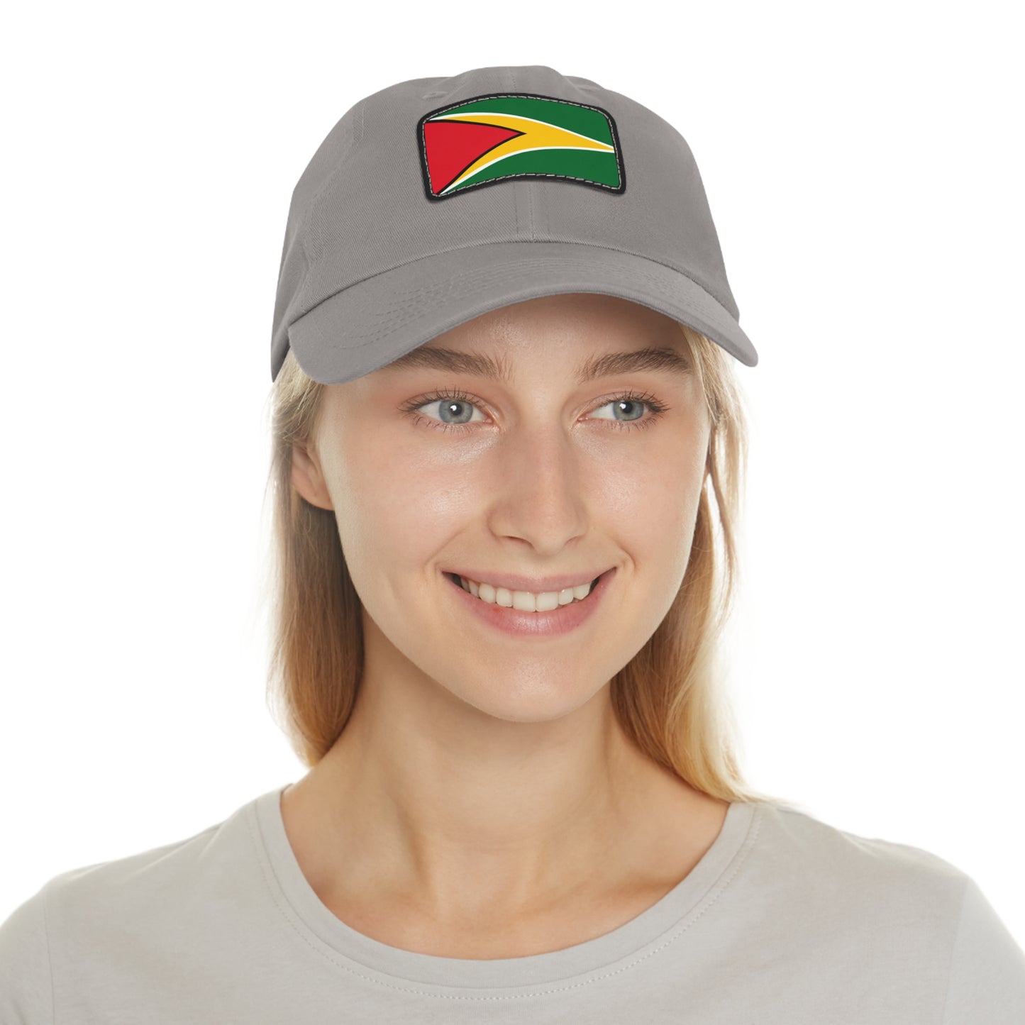 Guyana Flag Dad Hat, Stylish and Comfortable Guyanese Pride Cap with Leather Patch (Rectangle) Printed Design