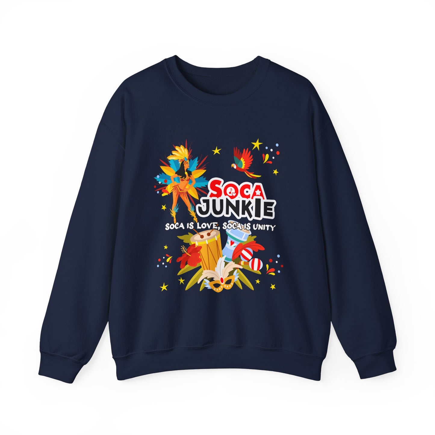 Exclusive Soca Junkie Sweatshirt | Soca is Love, Soca is Unity | Premium Graphic Apparel | Trendy Graphic Sweater | Perfect Gift for Holiday