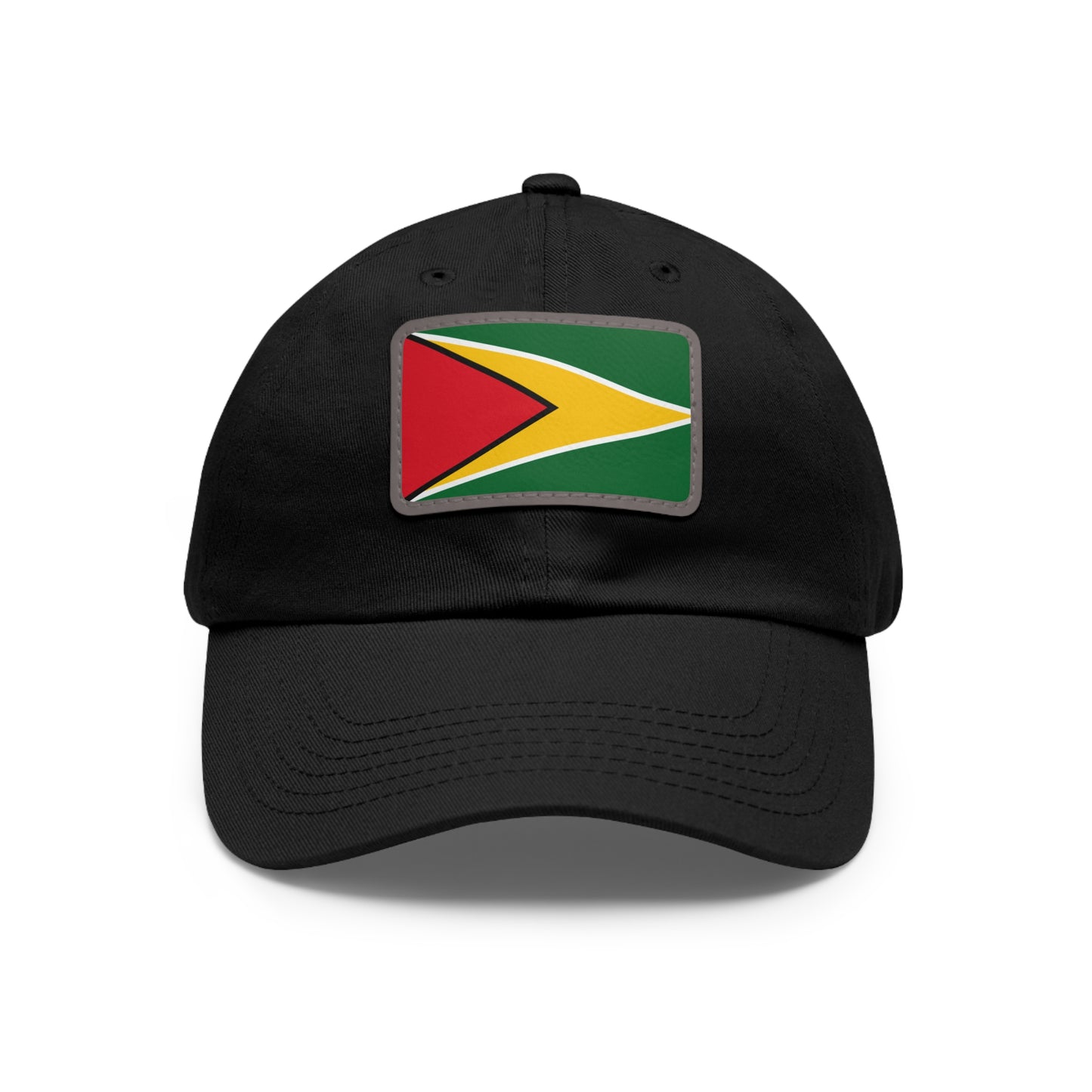 Guyana Flag Dad Hat, Stylish and Comfortable Guyanese Pride Cap with Leather Patch (Rectangle) Printed Design