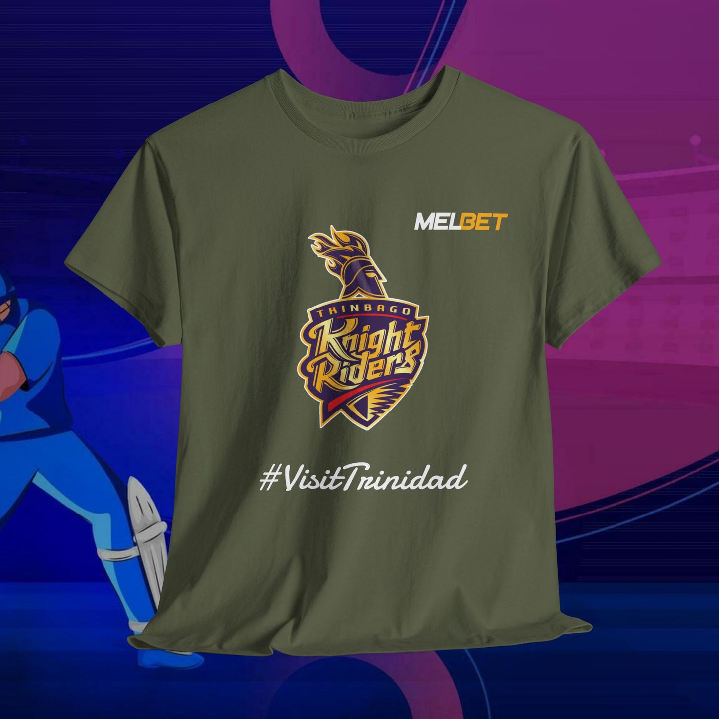 Trinbago Knight Riders TKR Cricket Shirt | Stylish Cricket Fan Tee | Sportswear CPL 2024 Caribbean Primier Leauge | Rush Ship Available