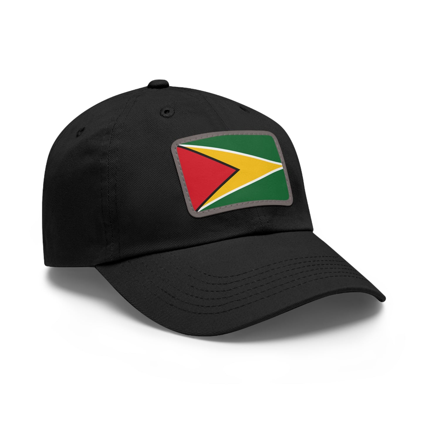 Guyana Flag Dad Hat, Stylish and Comfortable Guyanese Pride Cap with Leather Patch (Rectangle) Printed Design