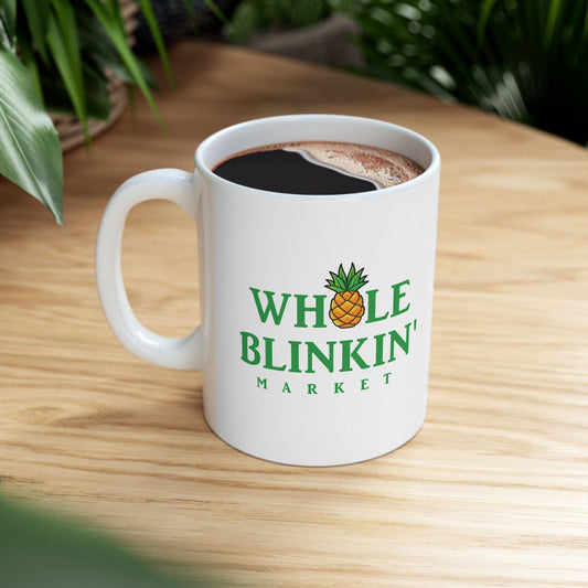 The Whole Blinkin Market Ceramic Mug (11oz) – Perfect for Your Daily Brew, Nadia Batson Market Coffee Cup