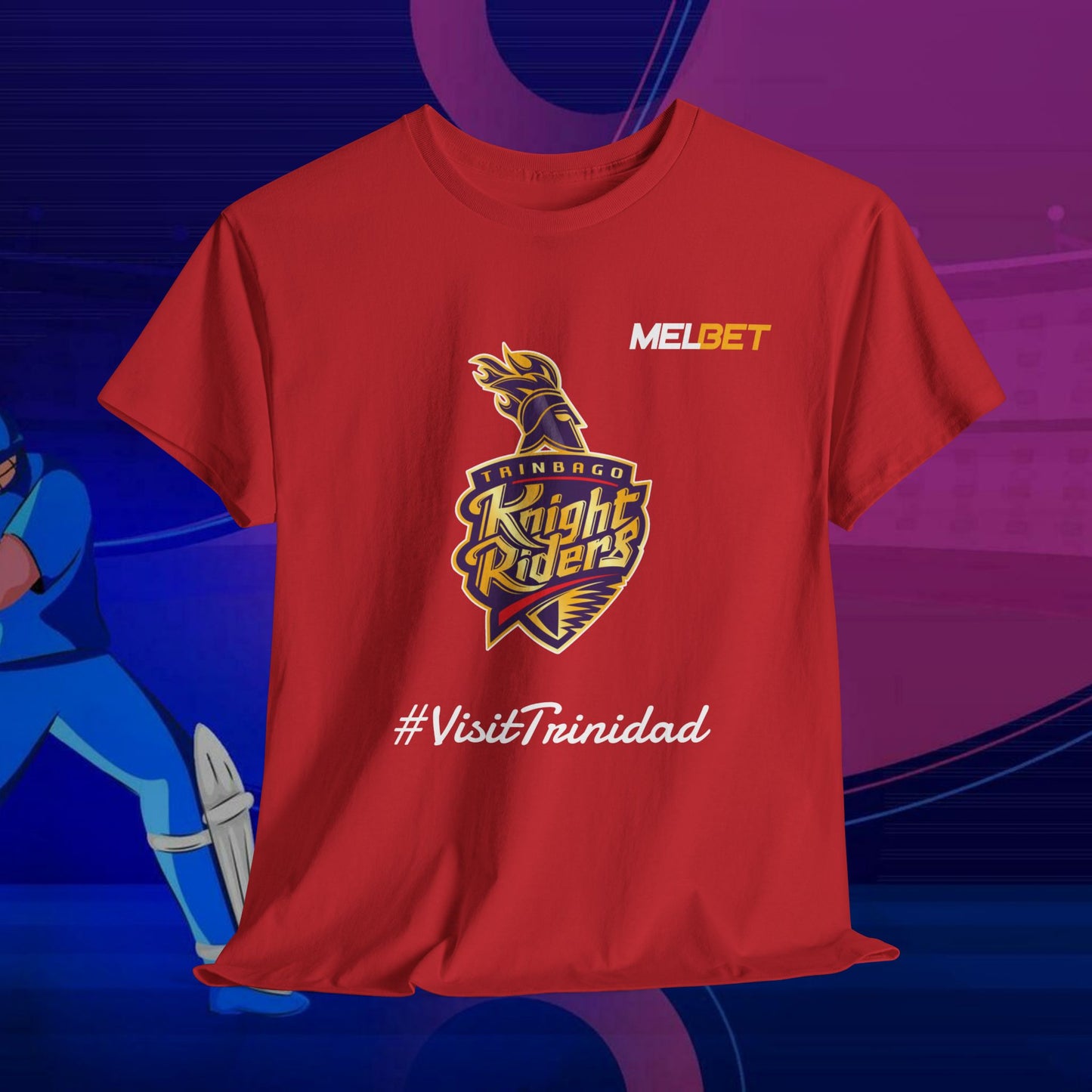 Trinbago Knight Riders TKR Cricket Shirt | Stylish Cricket Fan Tee | Sportswear CPL 2024 Caribbean Primier Leauge | Rush Ship Available