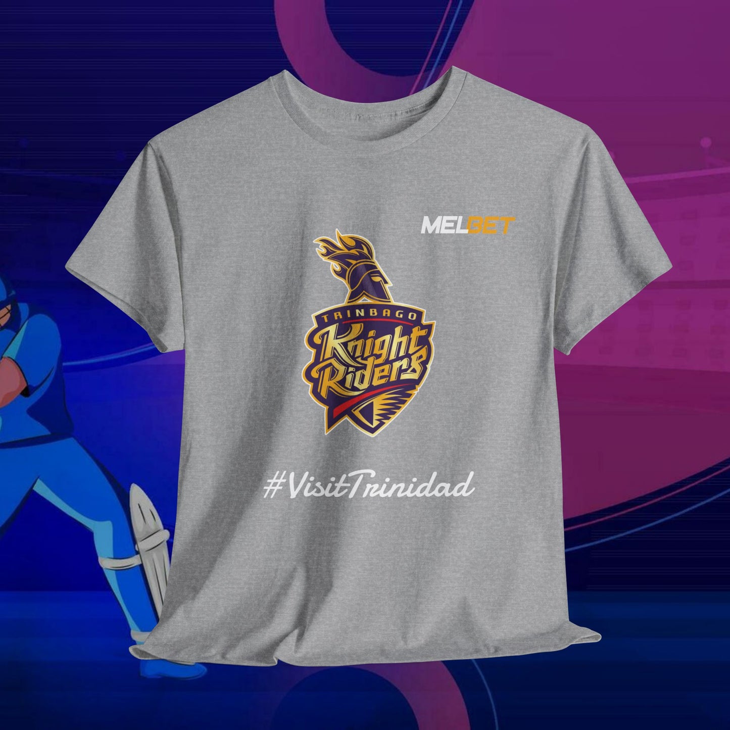 Trinbago Knight Riders TKR Cricket Shirt | Stylish Cricket Fan Tee | Sportswear CPL 2024 Caribbean Primier Leauge | Rush Ship Available