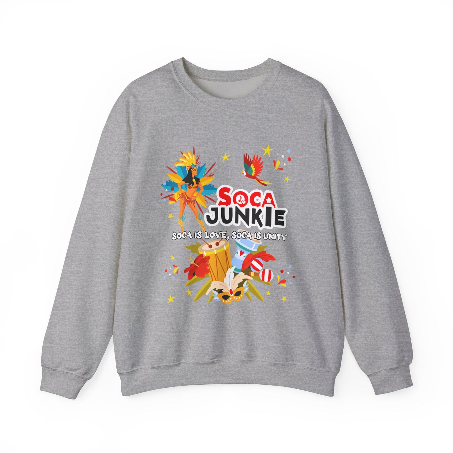 Exclusive Soca Junkie Sweatshirt | Soca is Love, Soca is Unity | Premium Graphic Apparel | Trendy Graphic Sweater | Perfect Gift for Holiday