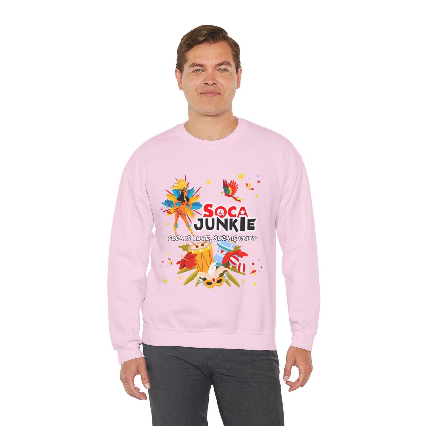 Exclusive Soca Junkie Sweatshirt | Soca is Love, Soca is Unity | Premium Graphic Apparel | Trendy Graphic Sweater | Perfect Gift for Holiday