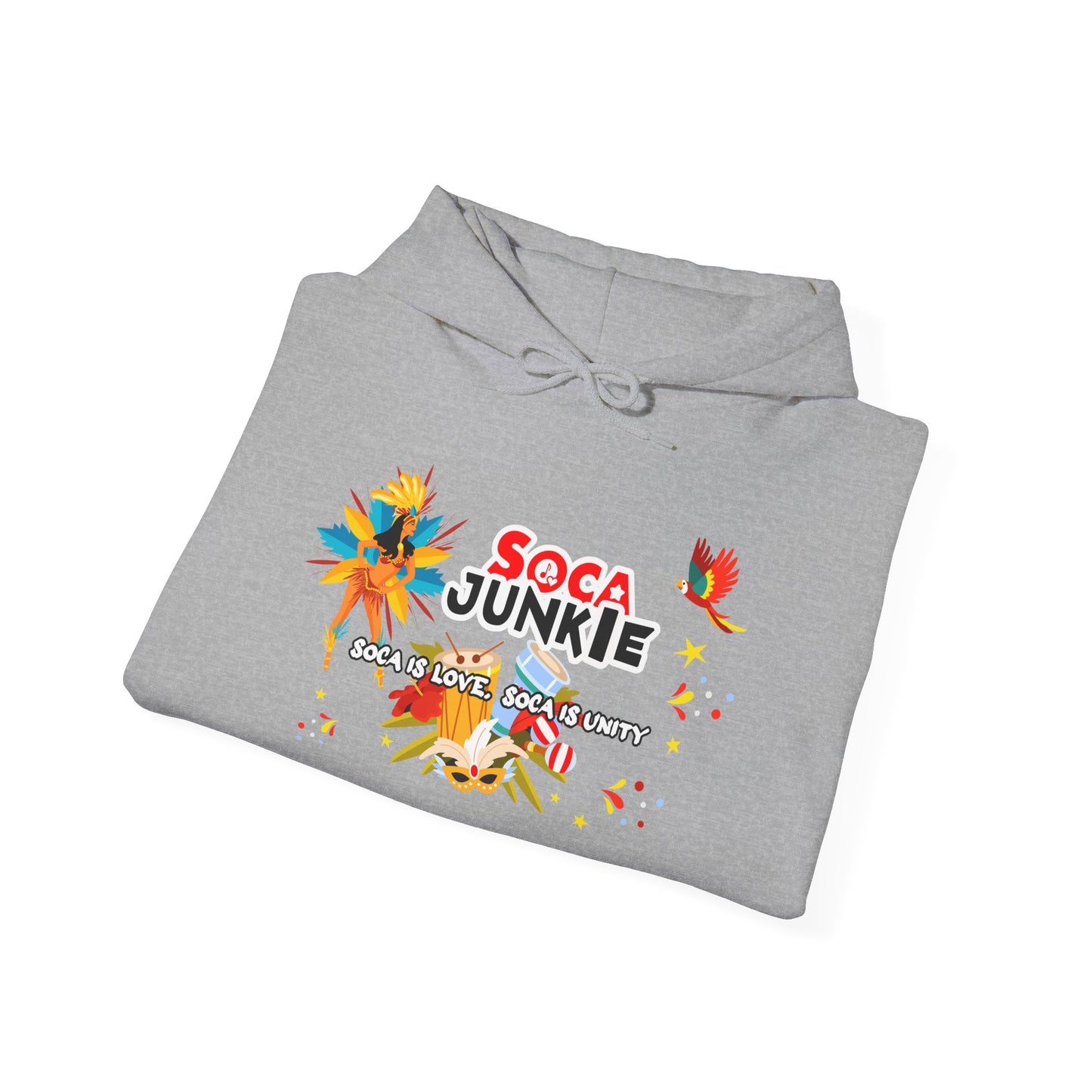 Exclusive Soca Junkie Hoodie | Soca is Love, Soca is Unity | Premium Graphic Apparel | Trendy Graphic Sweater | Perfect Gift for Holidays