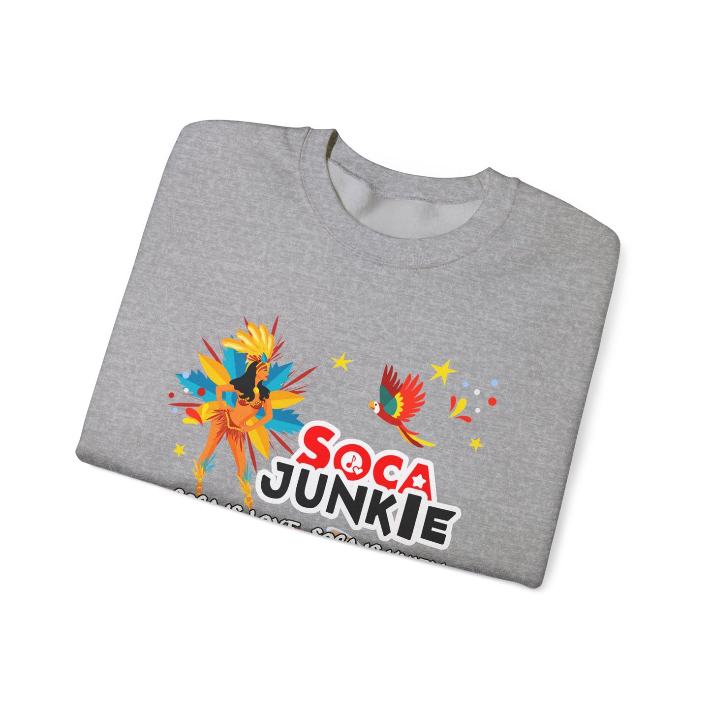 Exclusive Soca Junkie Sweatshirt | Soca is Love, Soca is Unity | Premium Graphic Apparel | Trendy Graphic Sweater | Perfect Gift for Holiday