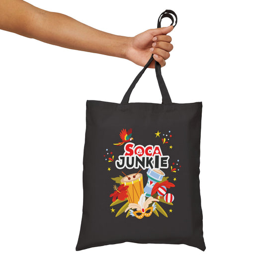 Soca Junkie Paradise Cotton Canvas Tote Bag | Stylish Durable | Perfect for Festivals & Everyday Use | West Indian Streetwear Brand