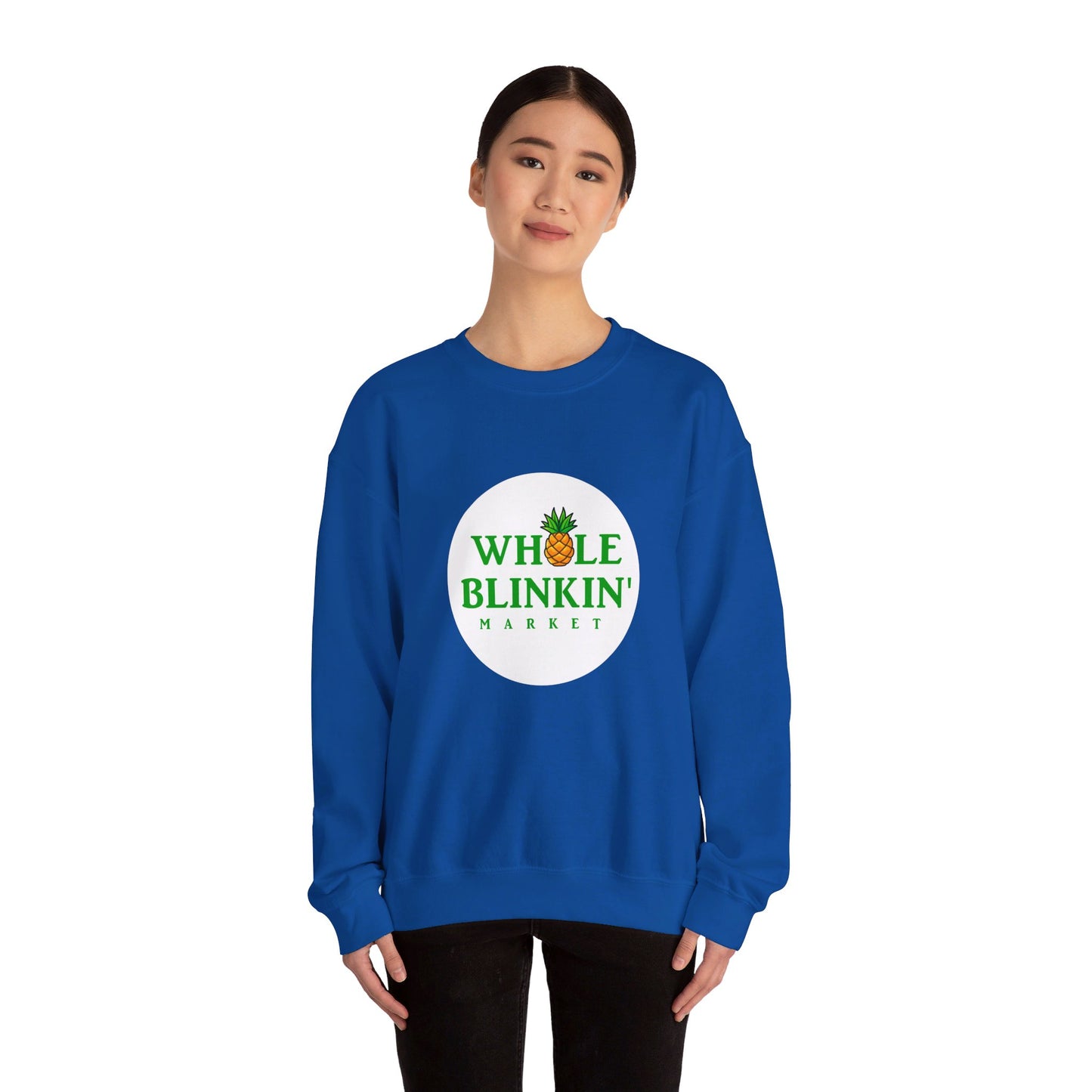 The Whole Blinkin Market Sweatshirt, Perfect for Shoppers with Style , Crewneck Sweatshirt, Nadia Batson, Caribbean West Indian Shirt