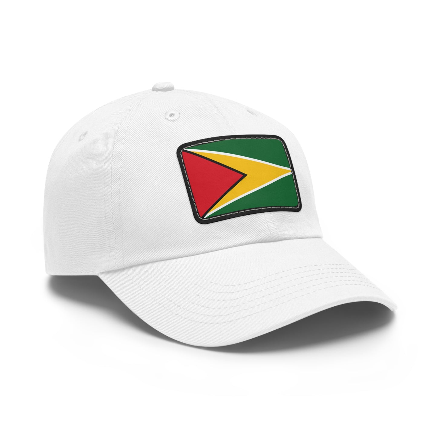 Guyana Flag Dad Hat, Stylish and Comfortable Guyanese Pride Cap with Leather Patch (Rectangle) Printed Design