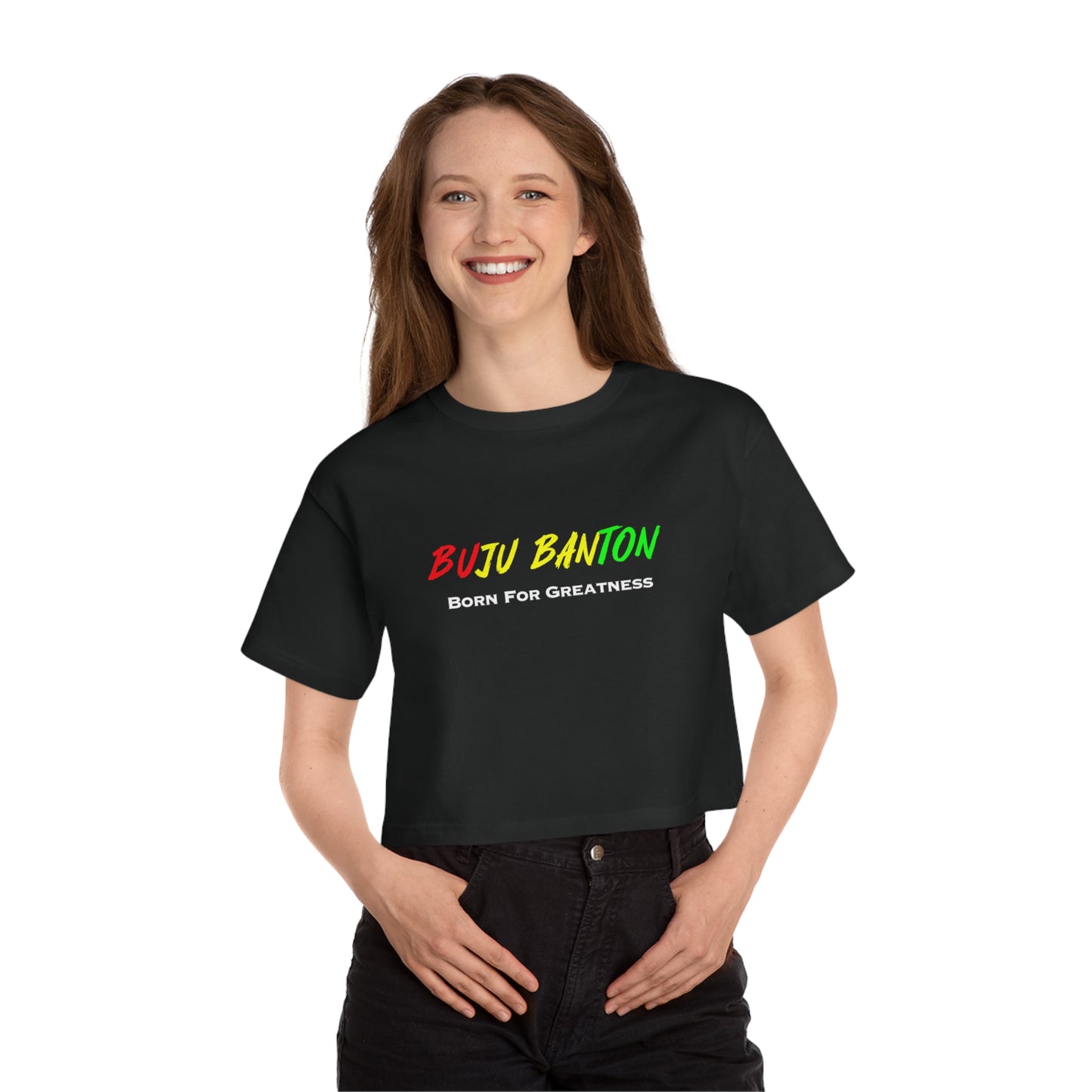 Buju Banton "Born for Greatness" Champion Women’s Heritage Cropped T-Shirt – Iconic Reggae Apparel