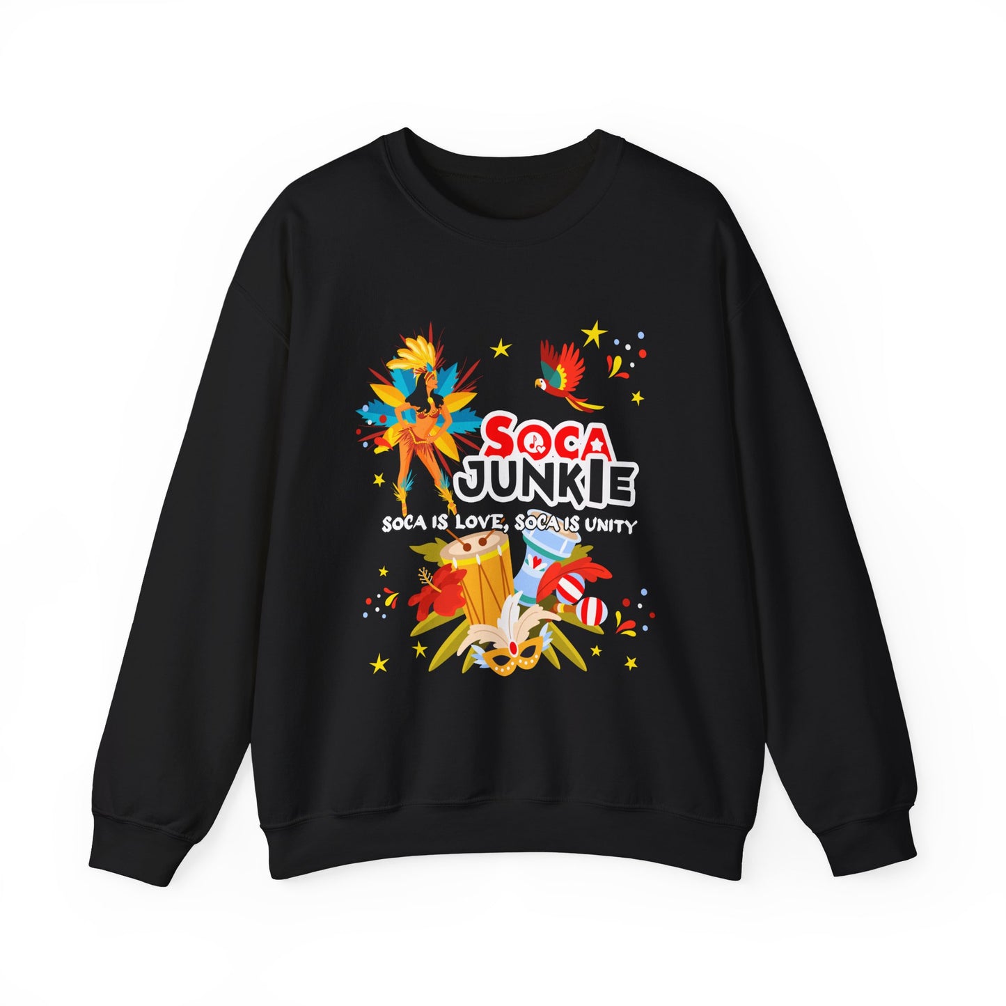 Exclusive Soca Junkie Sweatshirt | Soca is Love, Soca is Unity | Premium Graphic Apparel | Trendy Graphic Sweater | Perfect Gift for Holiday