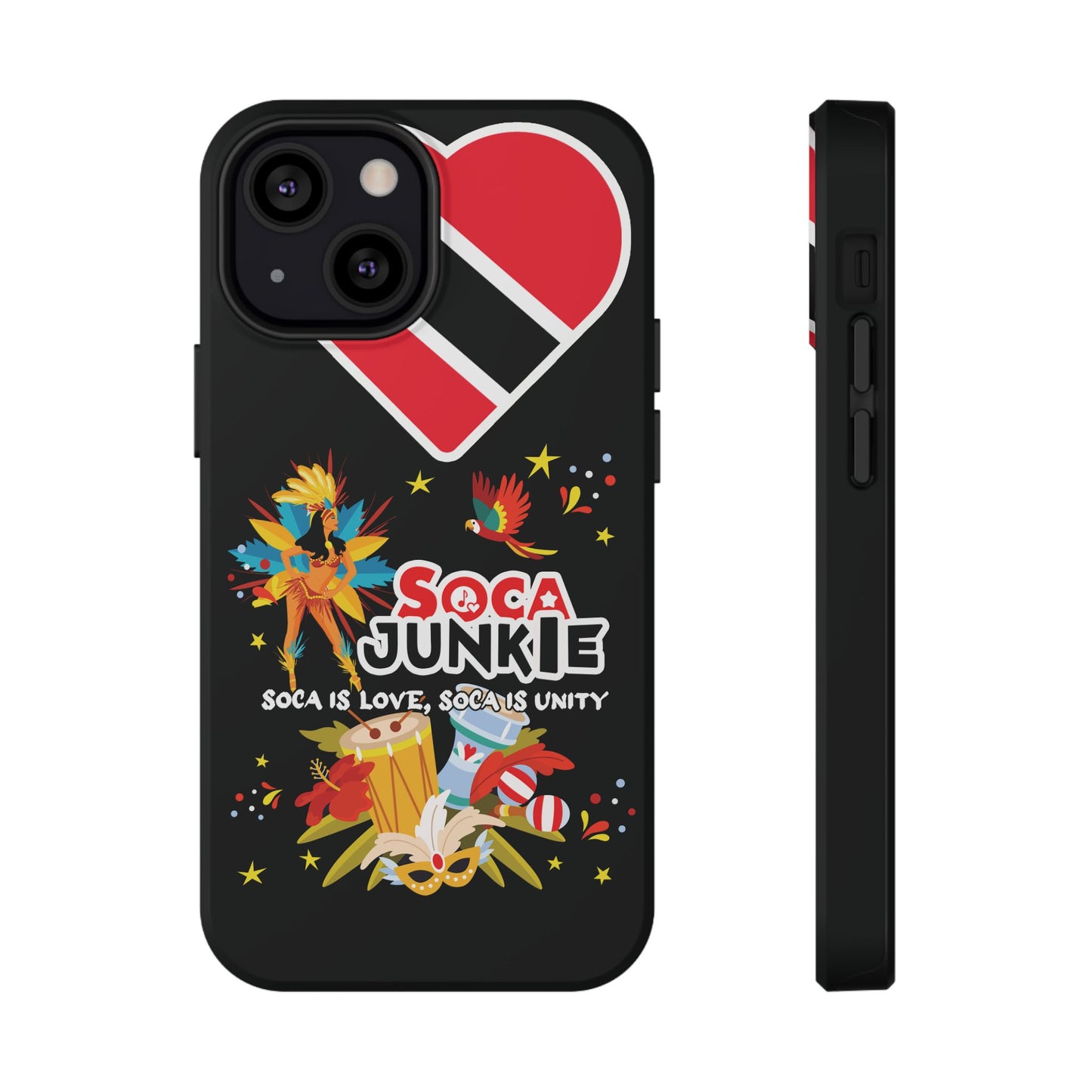 Exclusive Soca Junkie Trinidad Heart Soca is love Soca is Unity, Soca Music Lover Gift, Impact-Resistant Cover, Trinidad Phone Case