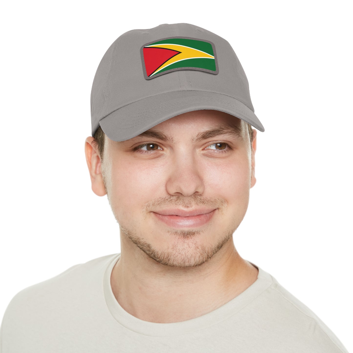 Guyana Flag Dad Hat, Stylish and Comfortable Guyanese Pride Cap with Leather Patch (Rectangle) Printed Design