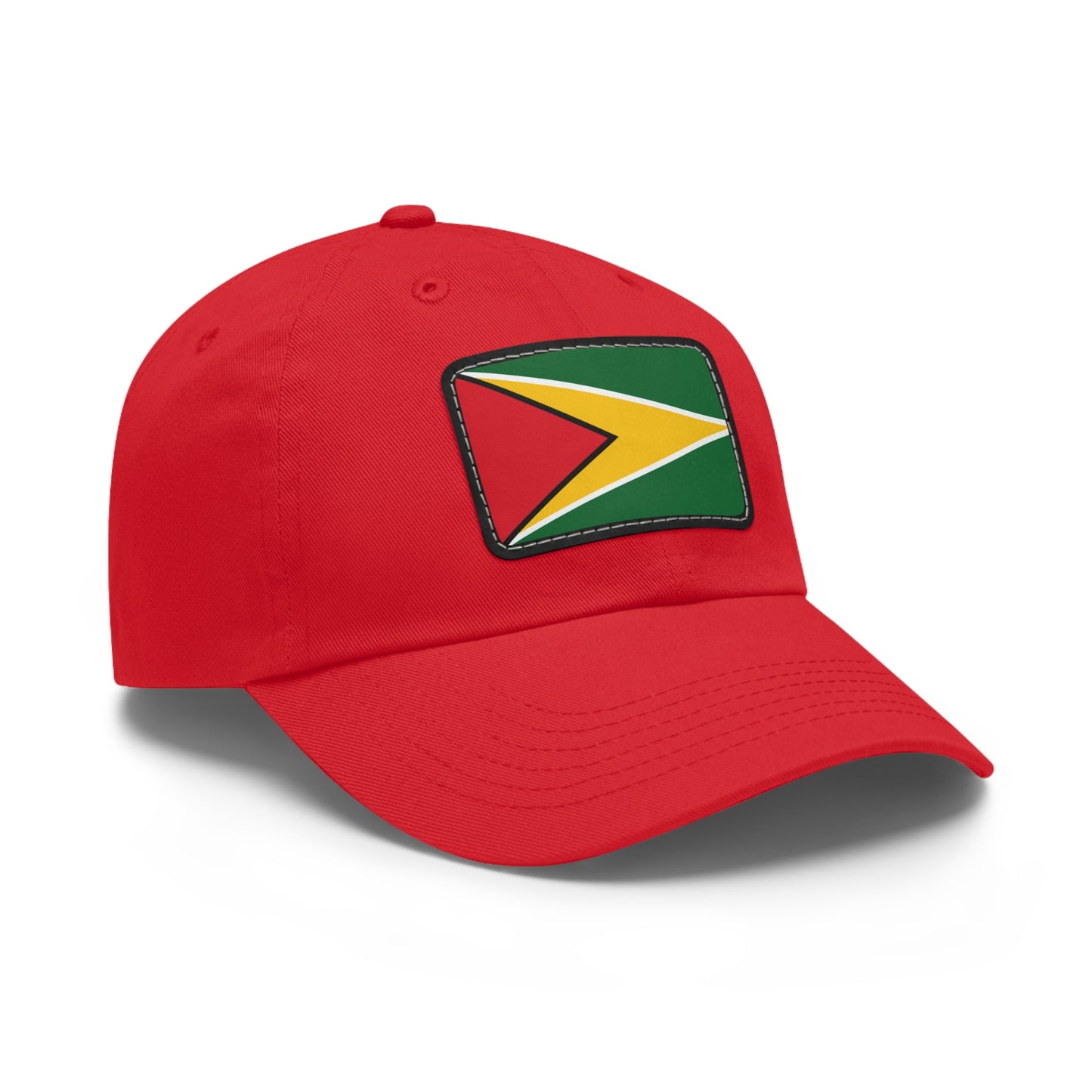 Guyana Flag Dad Hat, Stylish and Comfortable Guyanese Pride Cap with Leather Patch (Rectangle) Printed Design