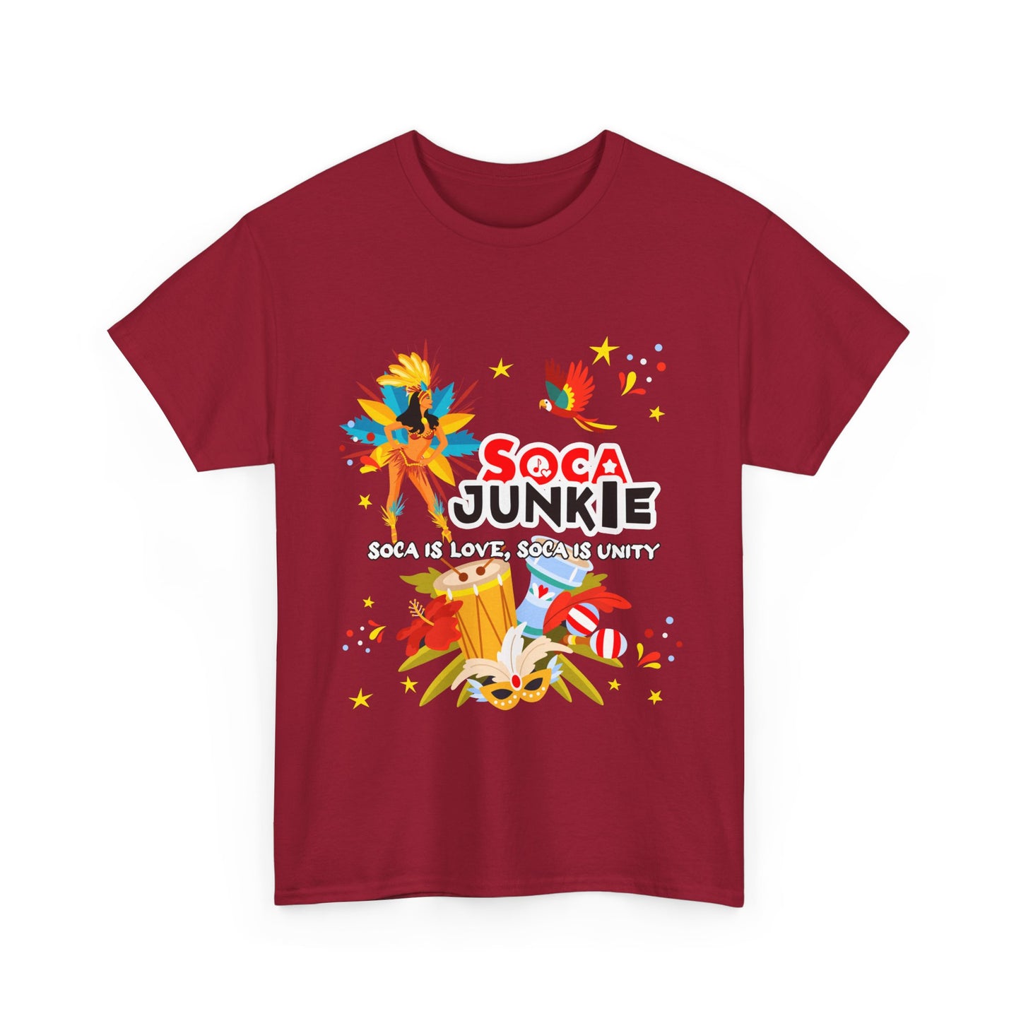 Exclusive Soca Junkie T-Shirt | 'Soca is Love, Soca is Unity' Design | Celebrate the Vibes | Signature Design Tee Soca Junkie Carnival Flair