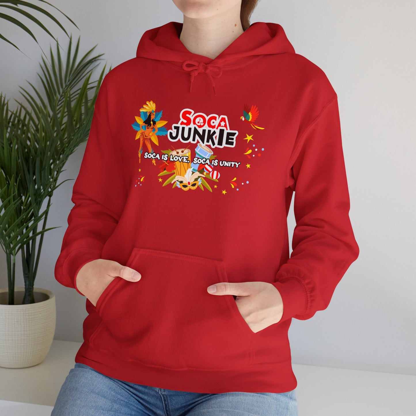 Exclusive Soca Junkie Hoodie | Soca is Love, Soca is Unity | Premium Graphic Apparel | Trendy Graphic Sweater | Perfect Gift for Holidays