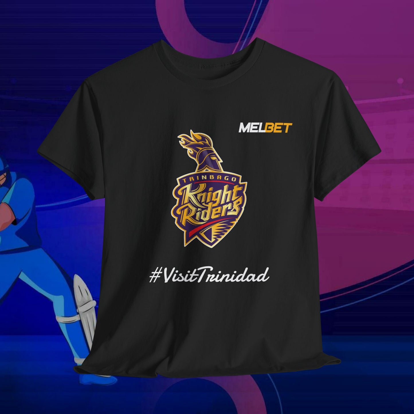 Trinbago Knight Riders TKR Cricket Shirt | Stylish Cricket Fan Tee | Sportswear CPL 2024 Caribbean Primier Leauge | Rush Ship Available