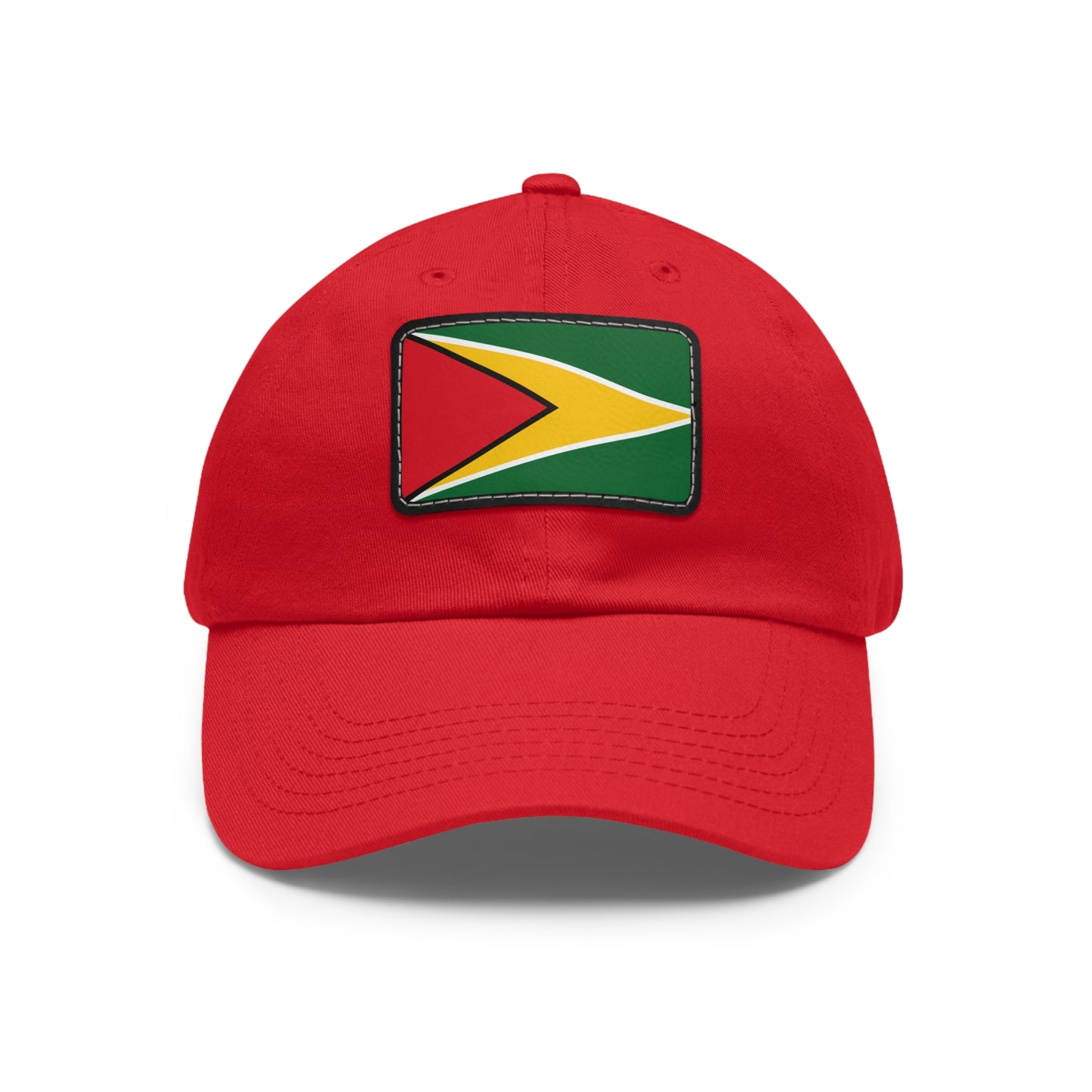 Guyana Flag Dad Hat, Stylish and Comfortable Guyanese Pride Cap with Leather Patch (Rectangle) Printed Design