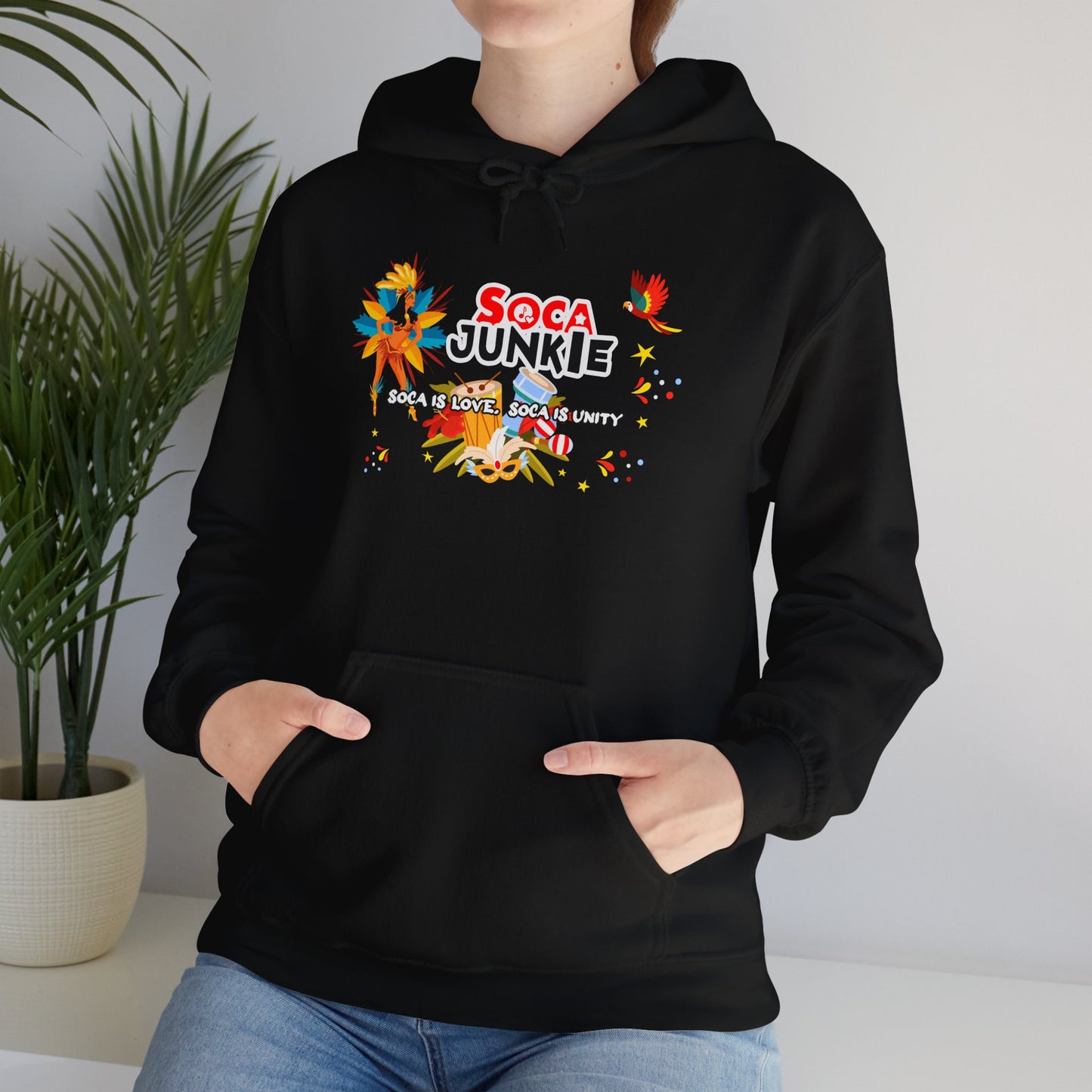 Exclusive Soca Junkie Hoodie | Soca is Love, Soca is Unity | Premium Graphic Apparel | Trendy Graphic Sweater | Perfect Gift for Holidays