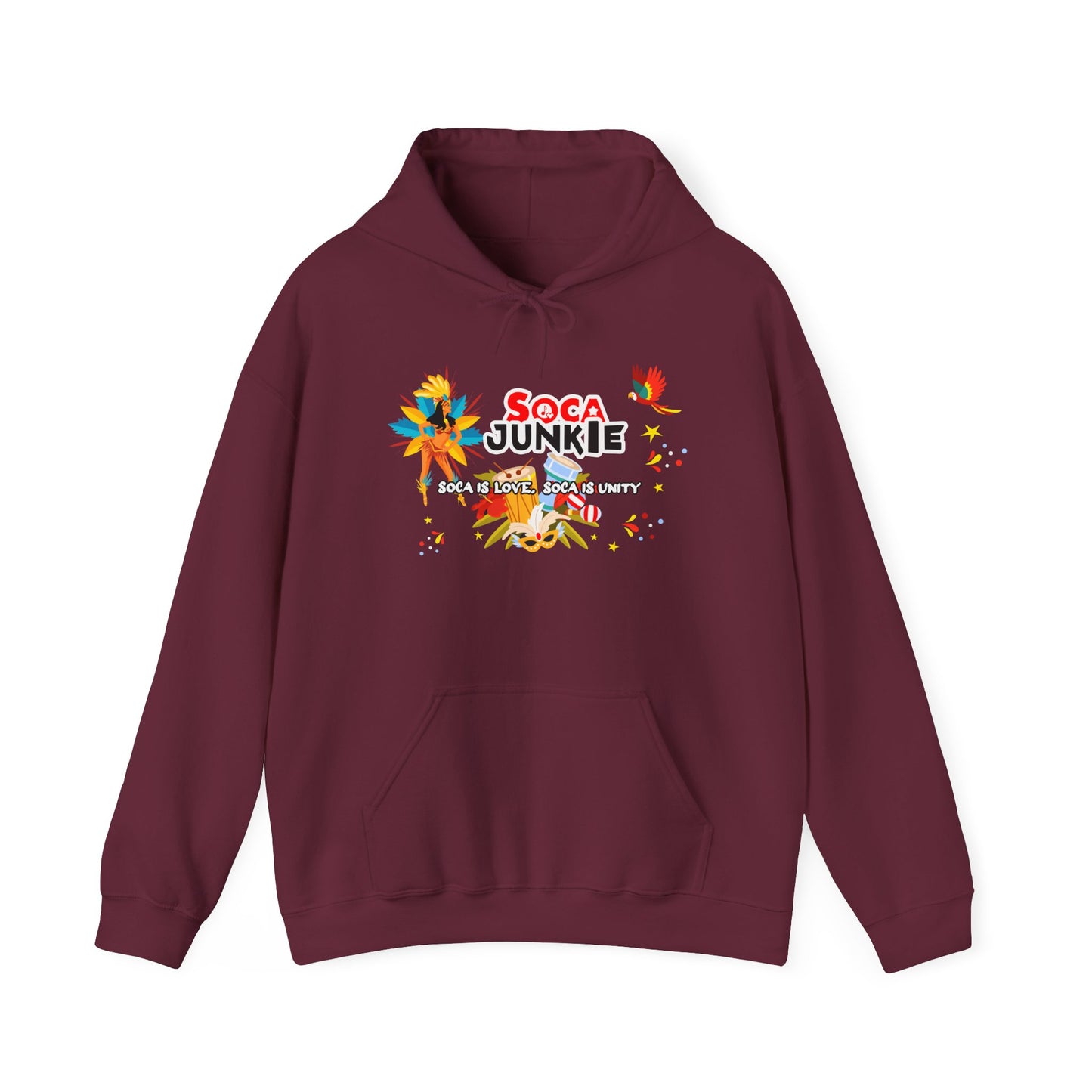 Exclusive Soca Junkie Hoodie | Soca is Love, Soca is Unity | Premium Graphic Apparel | Trendy Graphic Sweater | Perfect Gift for Holidays