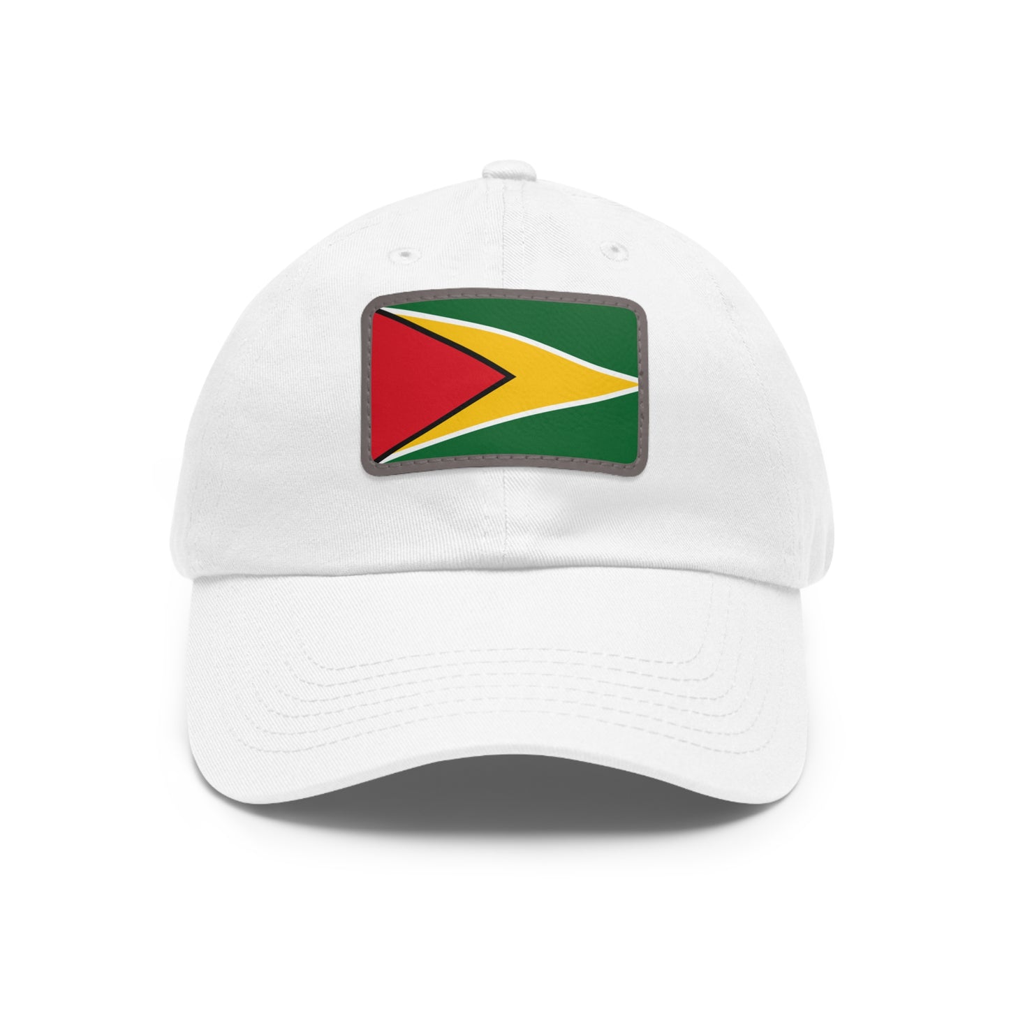 Guyana Flag Dad Hat, Stylish and Comfortable Guyanese Pride Cap with Leather Patch (Rectangle) Printed Design