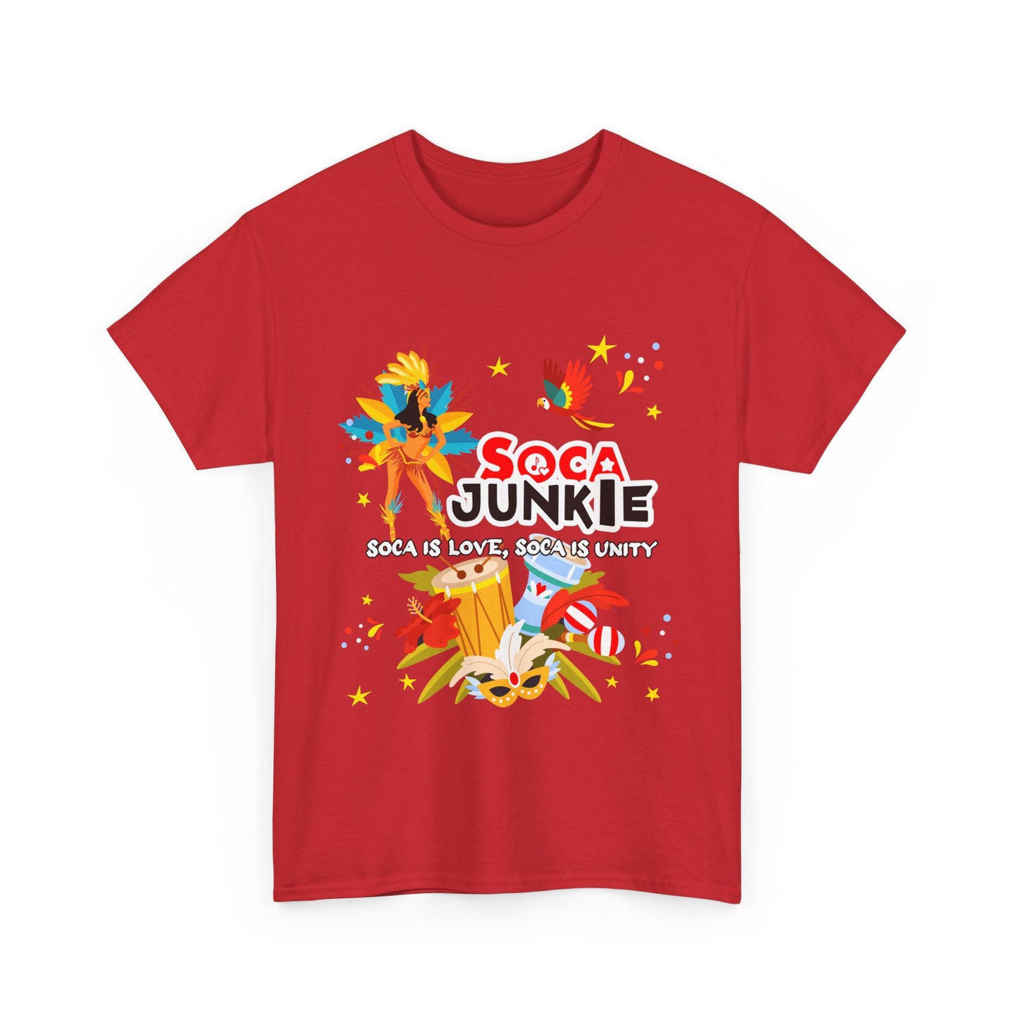 Exclusive Soca Junkie T-Shirt | 'Soca is Love, Soca is Unity' Design | Celebrate the Vibes | Signature Design Tee Soca Junkie Carnival Flair