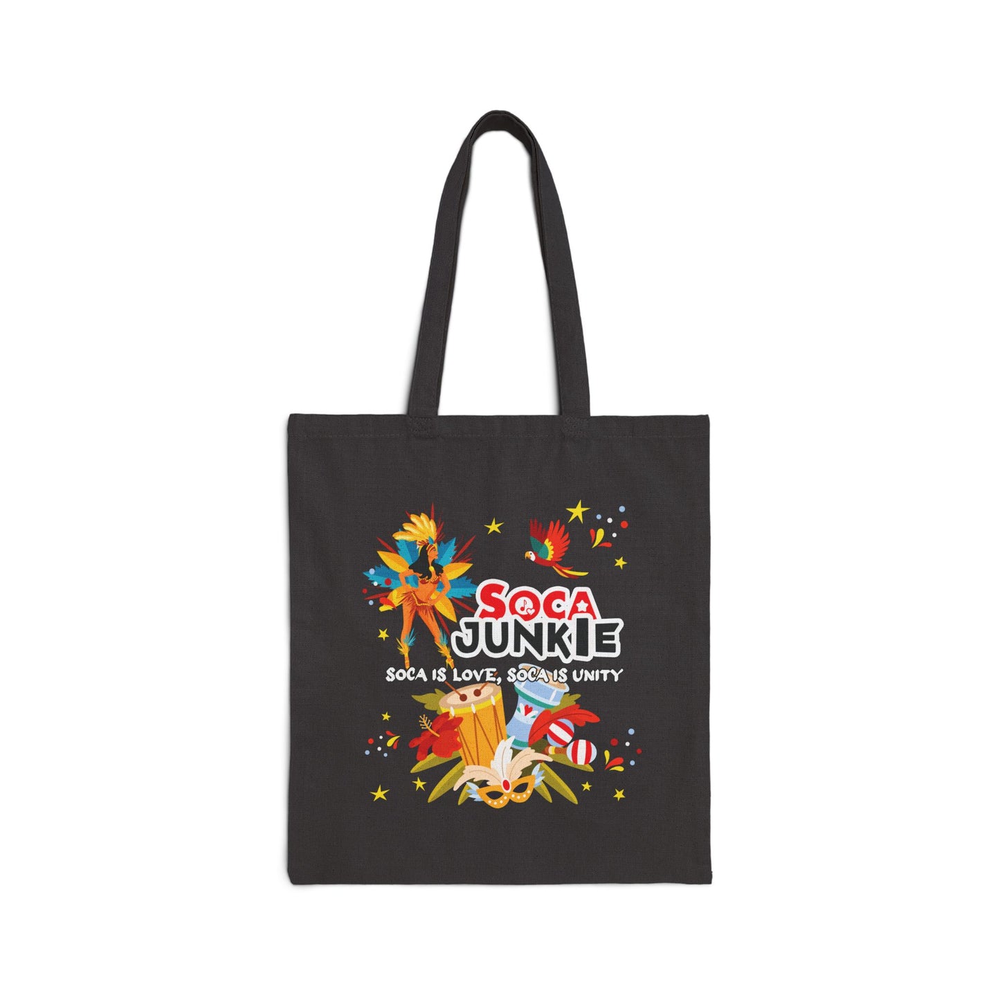 Exclusive Soca Junkie Paradise Cotton Canvas Tote Bag |Stylish Durable | Perfect for Festivals & Everyday Use | West Indian Streetwear Brand